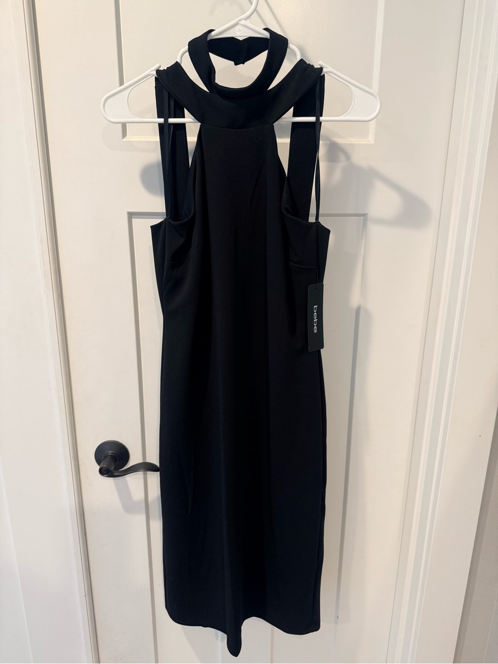 Black Sleeveless Halter Dress - Bebe